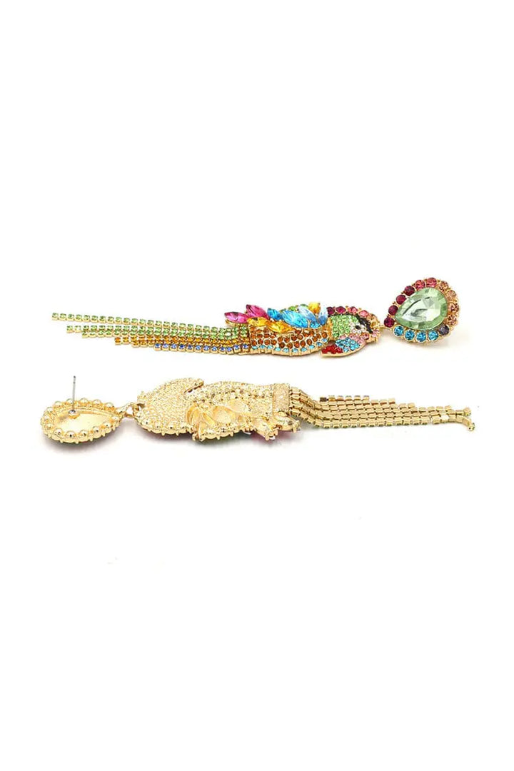 Opal Parrot Diamante Earrings