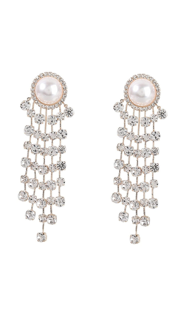 Emersyn Pearl Crystal Tassel Earrings