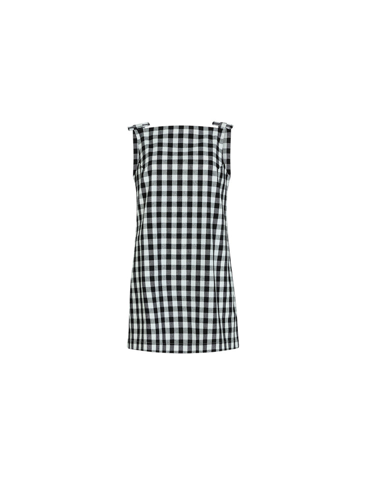 Angelica Gingham Linen Blend Mini Dress