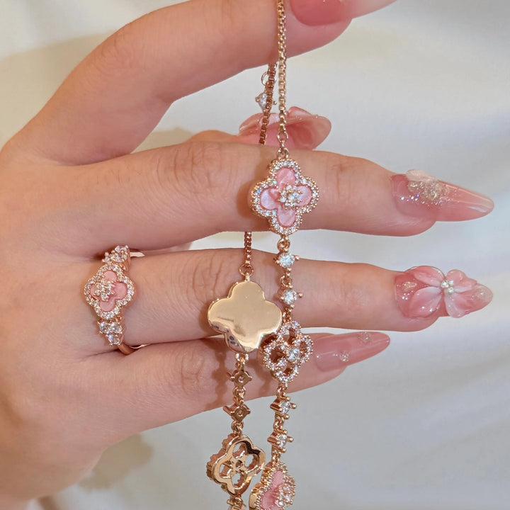 Sakura Cleef Set - Bracelet, Earrings & Necklace