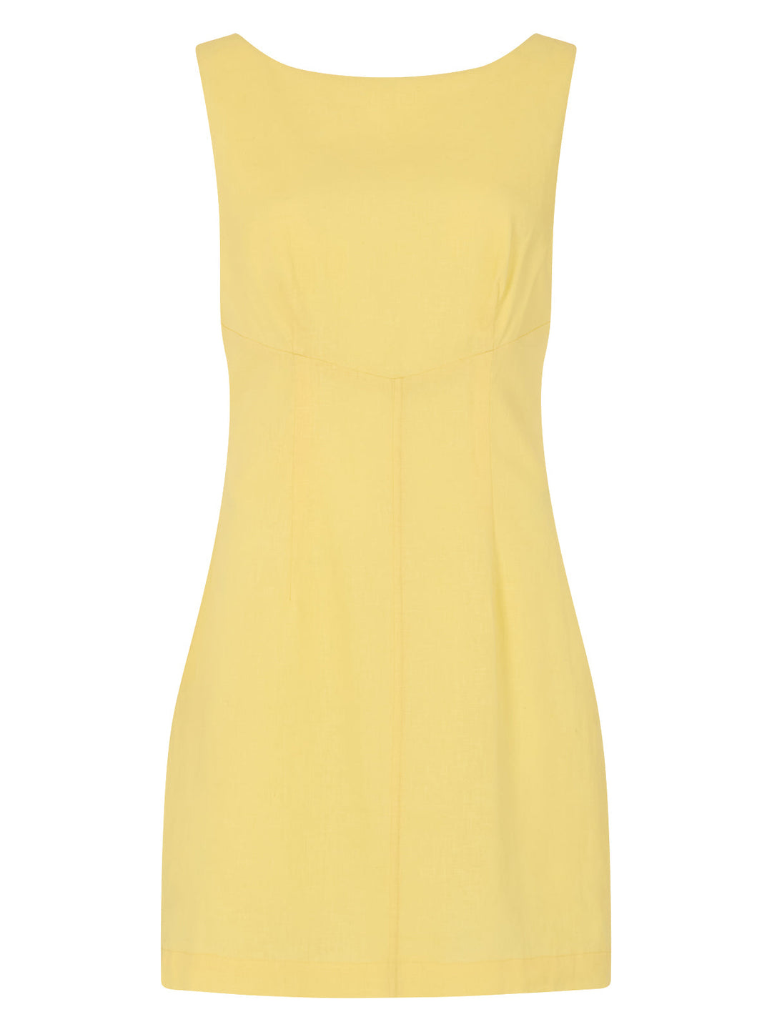Elodie Pastel Yellow Cotton Linen Mini Dress