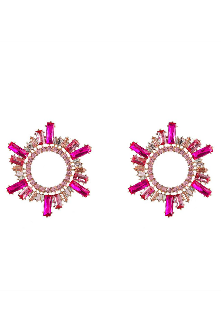 Athena Crystal Hoop Earrings